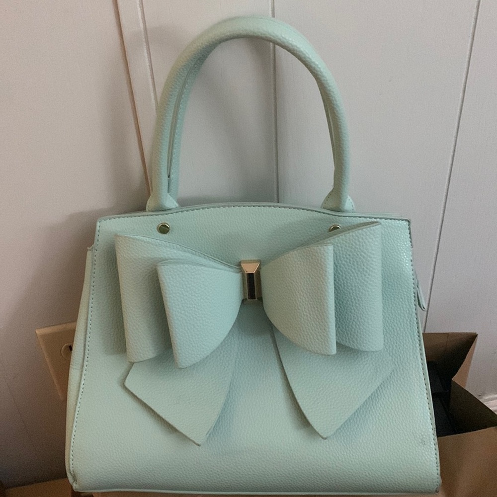 Grossi Teal Bow Handbag